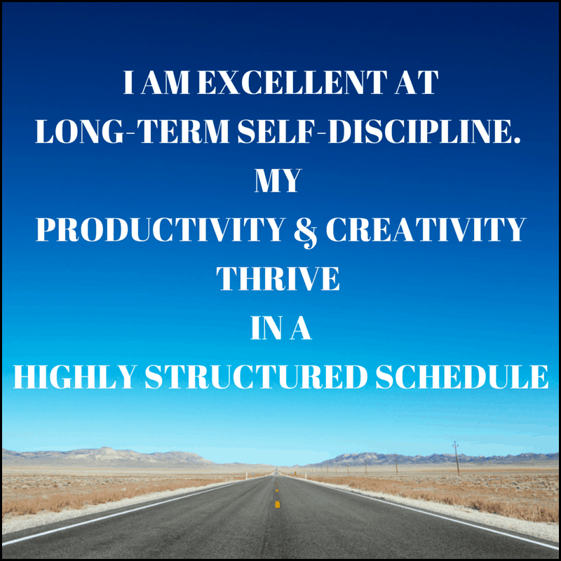 Self-affirmation on self-discipline and structure for ADD/ADHD